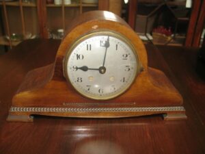 Item #D723 English Oak Mantle Clock c.1930s