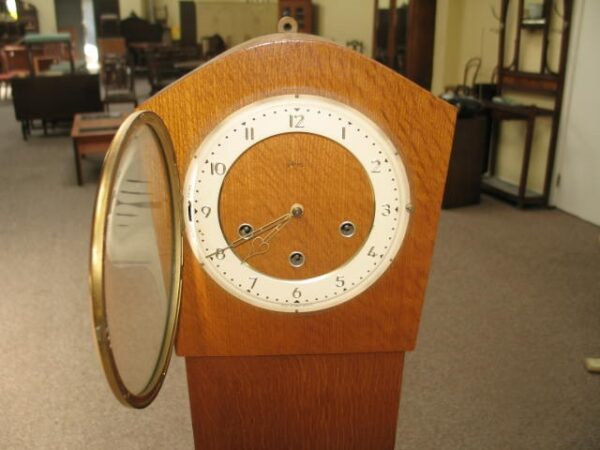 Item #D766 English Oak Tall Case Clock c.1940s