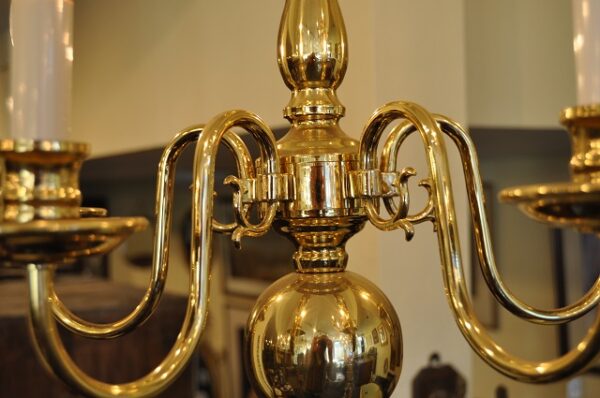 Item #F1140 Plate Brass Chandelier