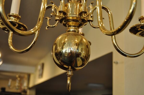 Item #F1140 Plate Brass Chandelier