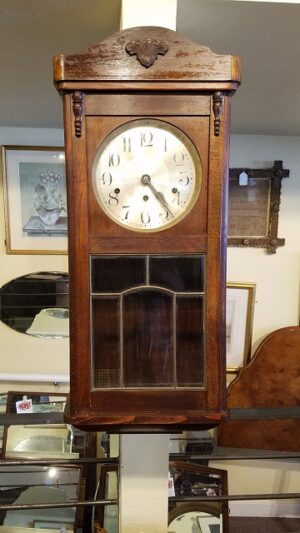 Item #F62 Beech Cased Wall Clock c.1930s