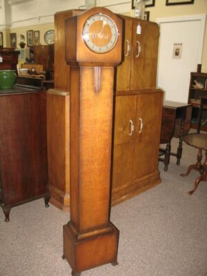 Item # Z83 English Oak Cased Grandmother Clock c.1940's